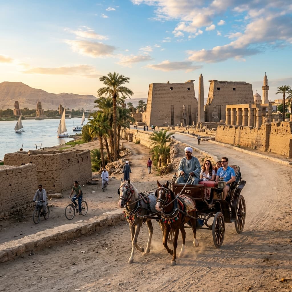 Luxor Horse Carriage Sunset City Tour
