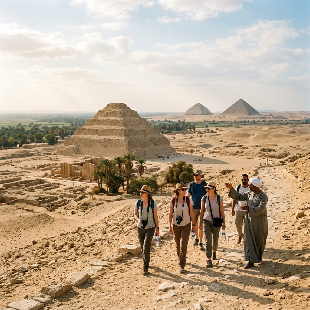 Memphis, Saqqara & Dahshur Pyramids Tour from Cairo Airport