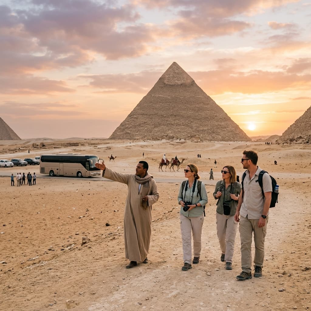 Giza Pyramids, Sphinx & Grand Egyptian Museum Day Tour from Port Ghalib by Air