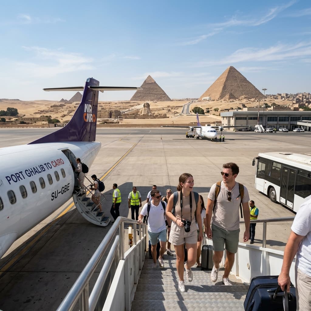 Giza Pyramids, Sphinx & Cairo Treasures Day Trip from Port Ghalib by Plane