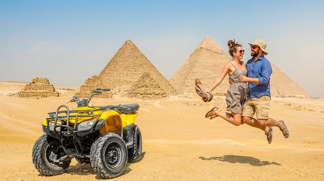 Sarah & Tom at Giza Pyramids & Sphinx
