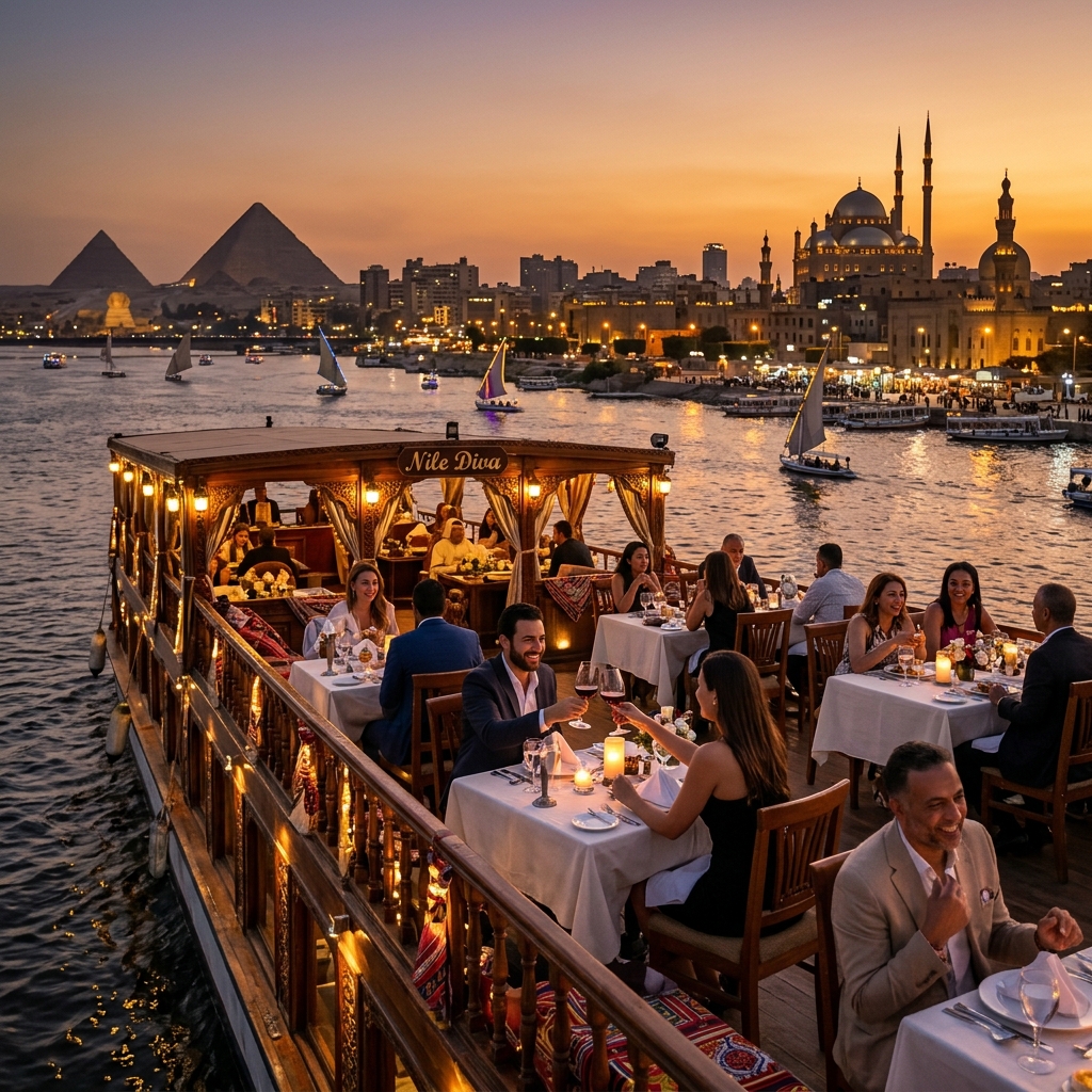 Nile Dinner Cruise Cairo: Luxury Sunset Cruise with Belly Dance & Tanoura Show