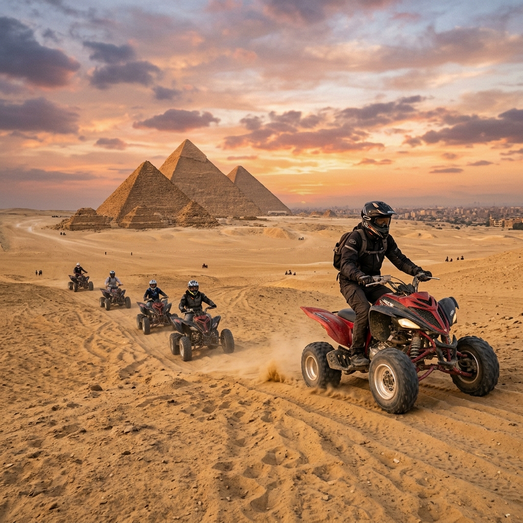 Giza Pyramids Quad Bike Adventure: Desert Safari Tour from Cairo